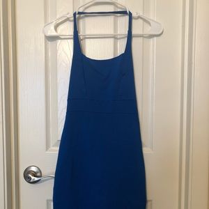 Blue halter midi dress